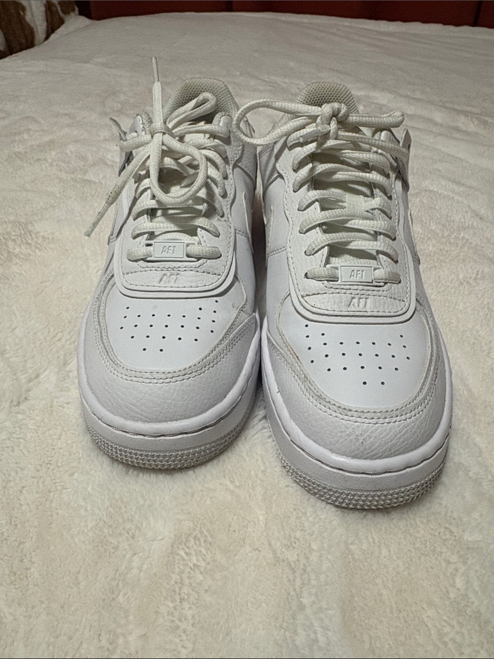 Nike White Low-Top Leather Sneakers - Classic AF1 Style